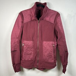 Lululemon Fleecy Keen Jacket Wine Berry Red Women's Sz 8 Full Zip Outdoor